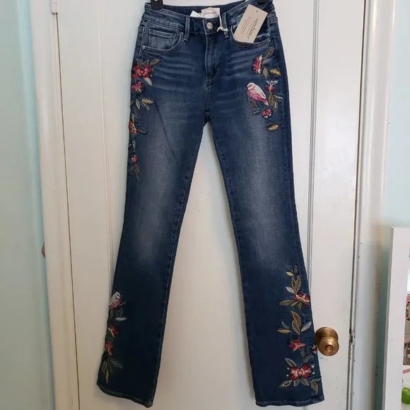 NWT Sundance DRIFWOOD Kelly Winter Bird BootCut Jeans. - Picture 10 of 17